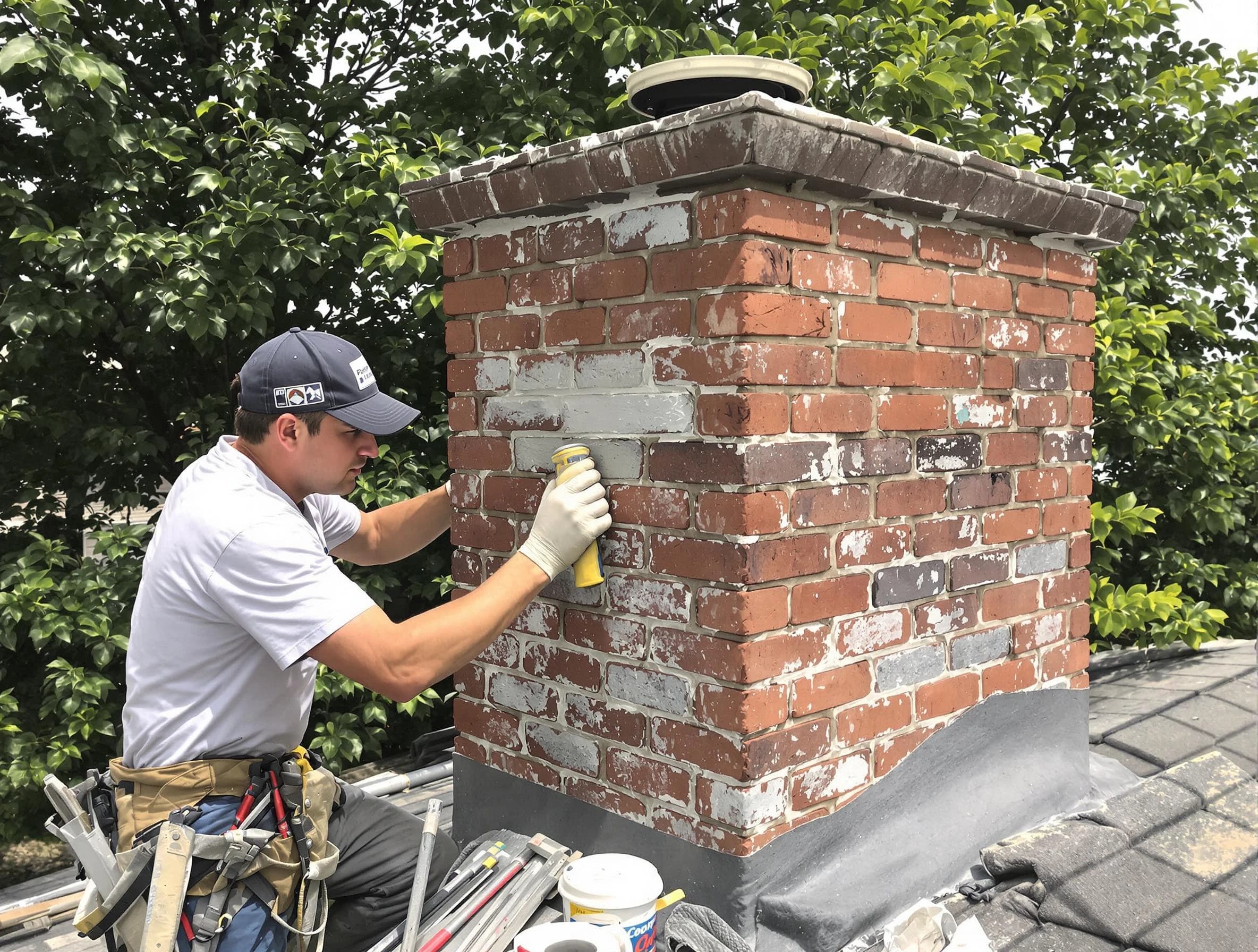 Cranberry Chimney Sweep restoring an aging chimney in Cranberry, PA