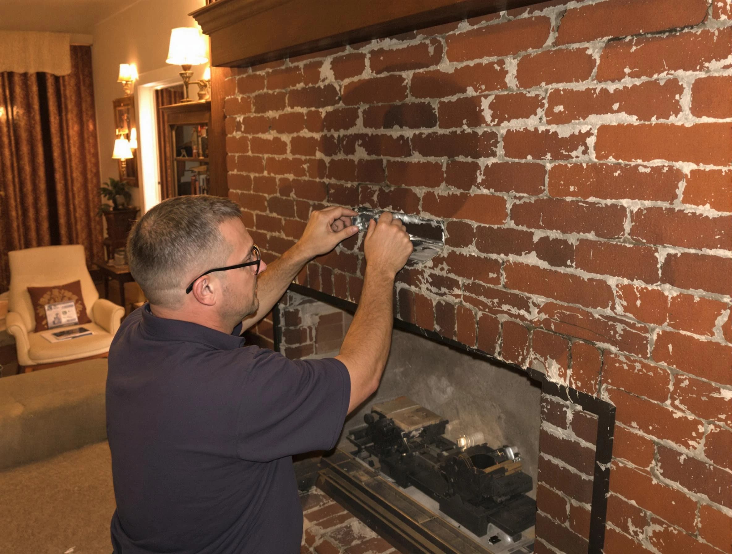 Cranberry Chimney Sweep expert fixing a fireplace in Cranberry, PA
