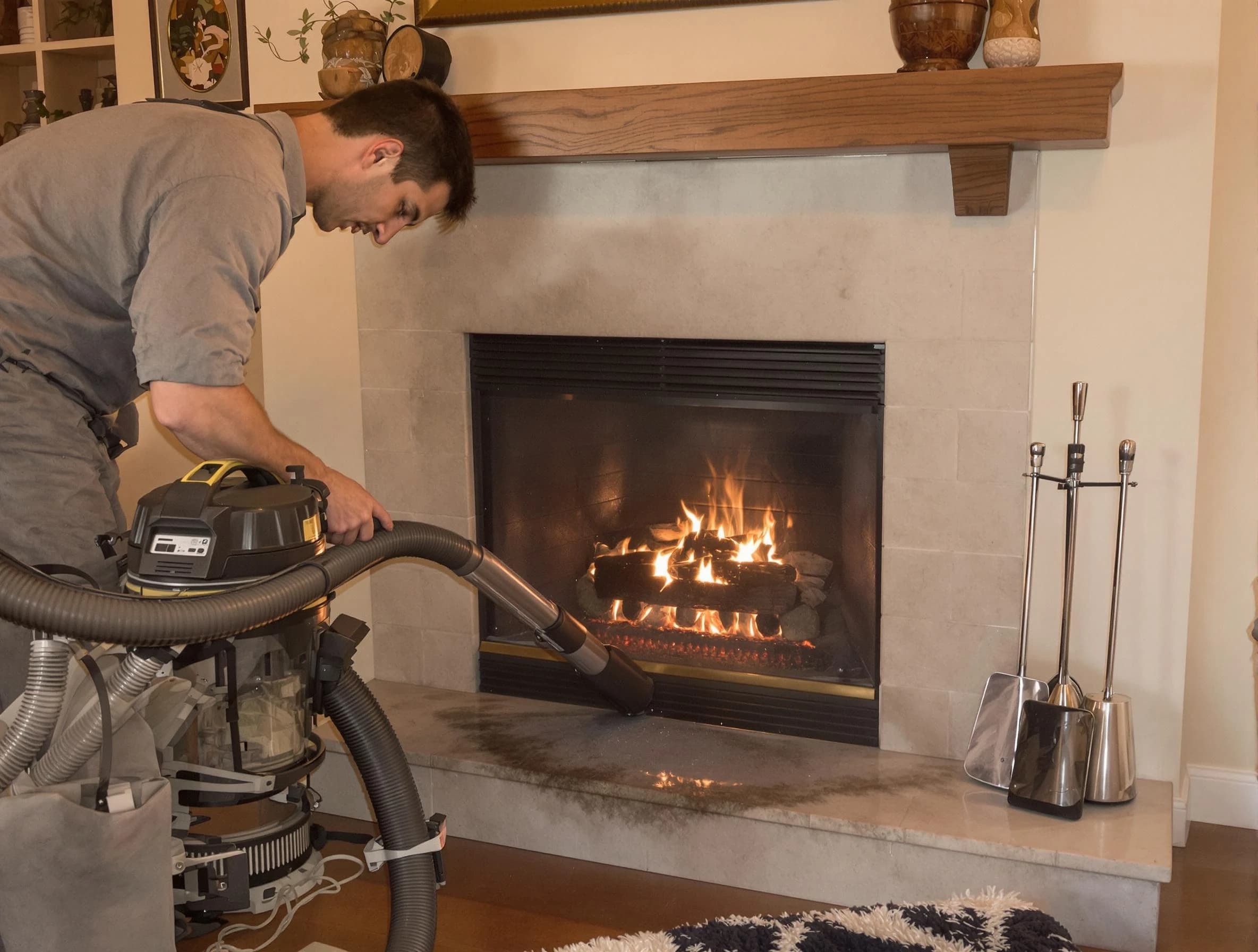 Routine fireplace upkeep by Cranberry Chimney Sweep in Cranberry, PA