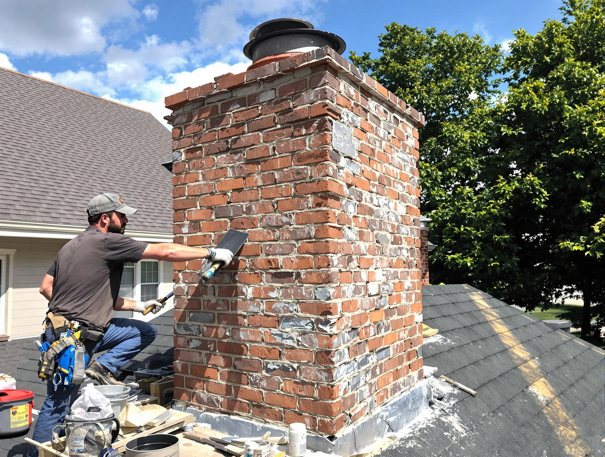 Completed chimney rebuild by Cranberry Chimney Sweep in Cranberry, PA